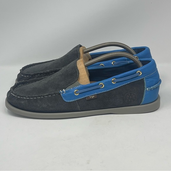 Dije California Loafers Mens 11 Blue Gray Suede Slip On Moccasins Boat Shoes - Picture 4 of 14